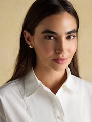 Joules Bianca White Bib Detail Shirt - Image 3 of 8