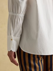 Joules Bianca White Bib Detail Shirt - Image 6 of 8