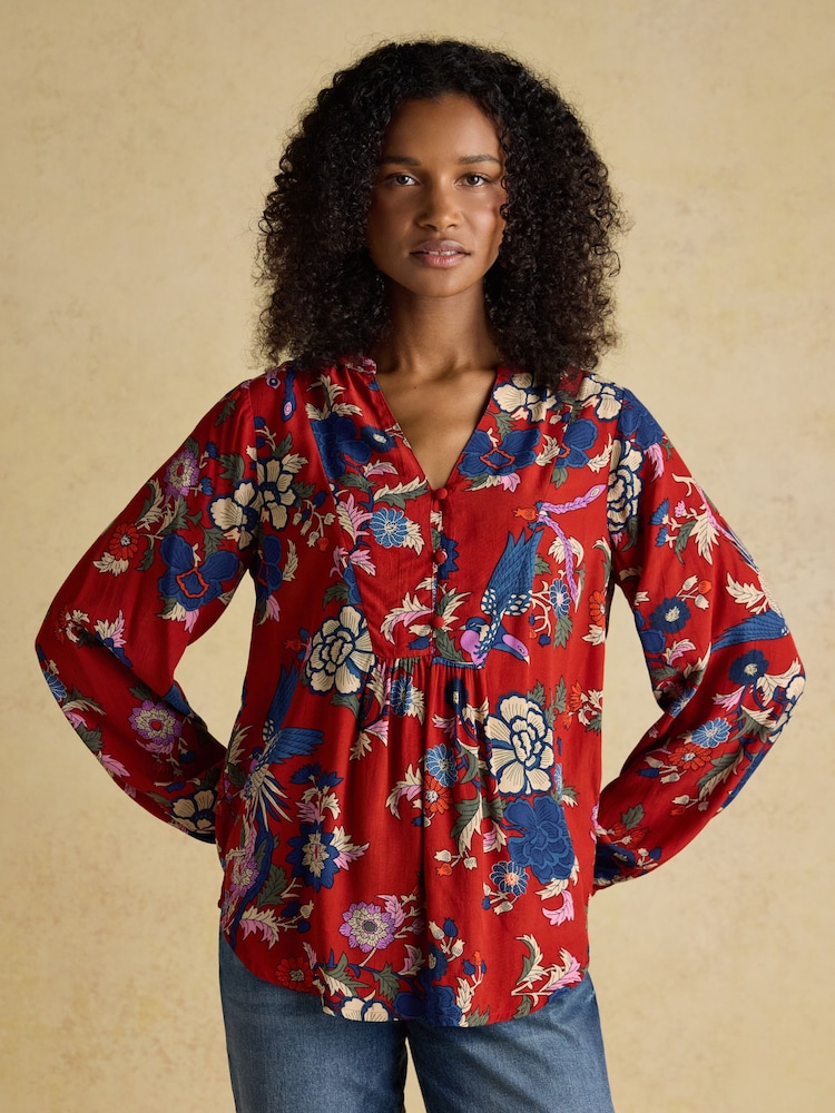 Joules Ava Red Popover Blouse - Image 1 of 9