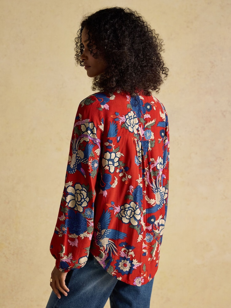 Joules Ava Red Popover Blouse - Image 2 of 9