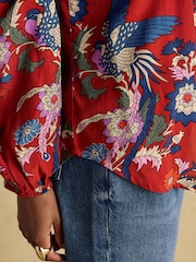 Joules Ava Red Popover Blouse - Image 6 of 9