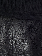 River Island Black Roll Neck Lace Hybrid Jumper - Image 5 of 5