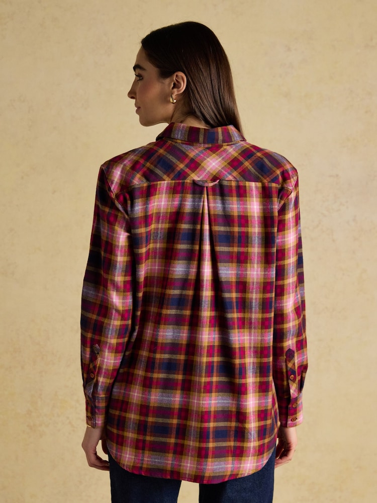 Lorena Red Brushed Cotton Shirt - Image 2 of 8 Lorena Red Brushed Cotton Shirt - Image 2 of 8
