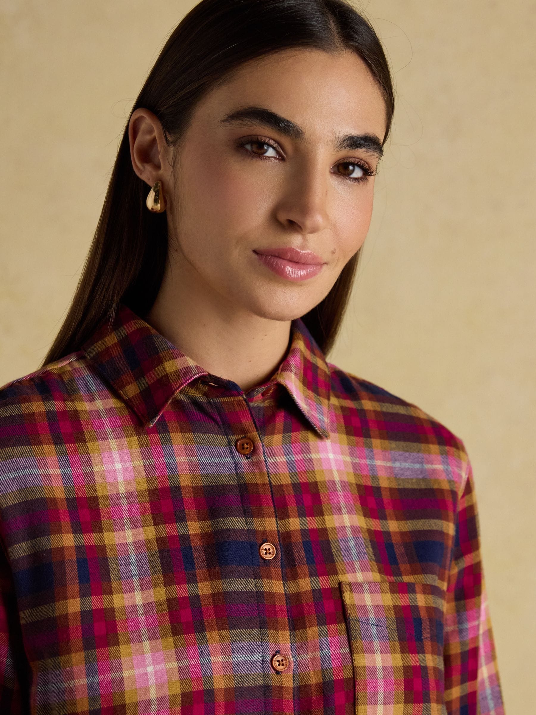 Buy Lorena Red Check Brushed Cotton Shirt from Next Romania
