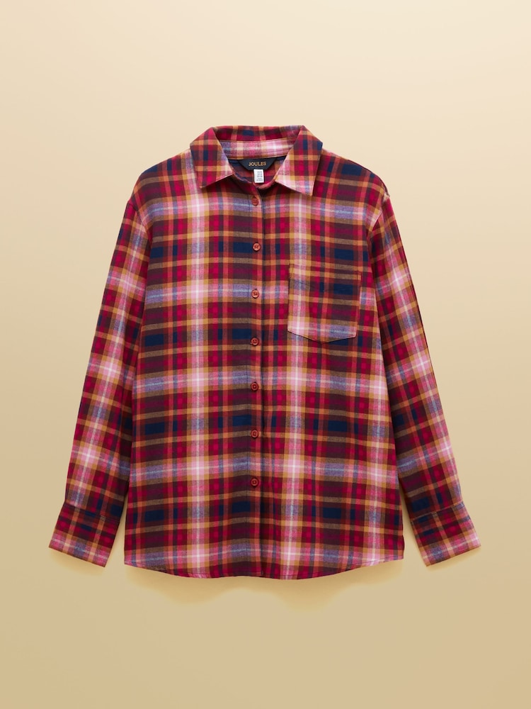 Lorena Red Brushed Cotton Shirt - Image 8 of 8 Lorena Red Brushed Cotton Shirt - Image 8 of 8