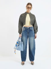 Azul - River Island Seamed Barrel Jeans - Imagen 1 de 1