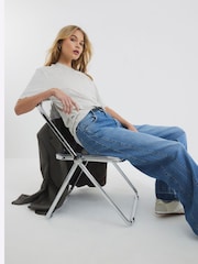 River Island Blue Baggy Wide Leg 100% Cotton Jeans - Image 2 of 5