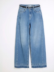 River Island Blue Baggy Wide Leg 100% Cotton Jeans - Image 4 of 5