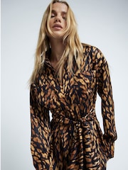 River Island Black Tie Front Shirt Midi Dress - Image 3 of 6