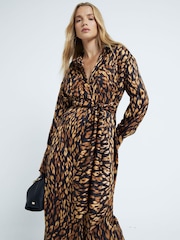 River Island Black Tie Front Shirt Midi Dress - Image 4 of 6