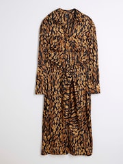 River Island Black Tie Front Shirt Midi Dress - Image 5 of 6