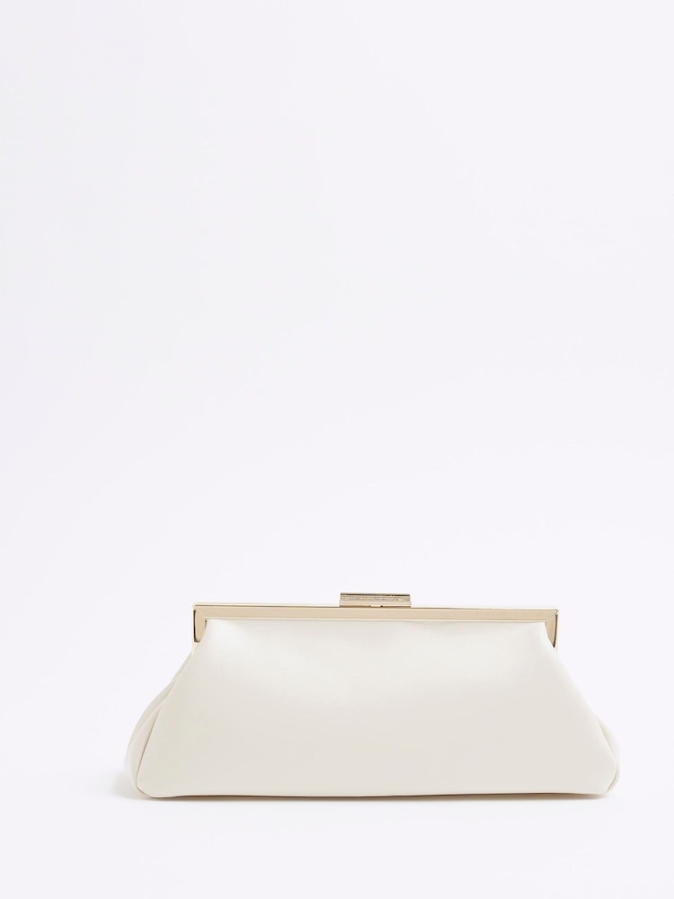 River Island Cream Structred Clutch Bag - Image 2 of 4
