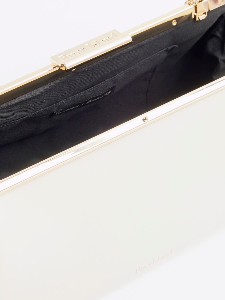 River Island Cream Structred Clutch Bag - Image 4 of 4