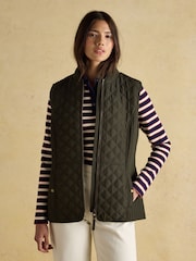 Minx Green Showerproof Diamond Quilted Gilet - Image 1 of 11