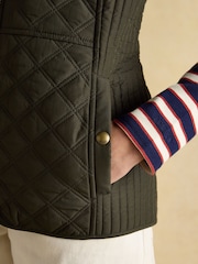Minx Green Showerproof Diamond Quilted Gilet - Image 6 of 11