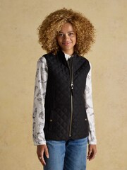 Minx Black Showerproof Diamond Quilted Gilet - Image 1 of 10