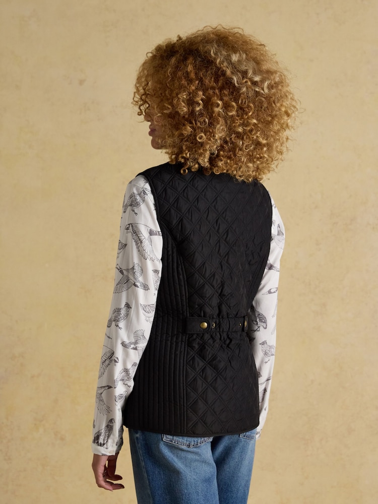 Minx Black Showerproof Diamond Quilted Gilet - Image 2 of 10