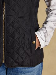 Minx Black Showerproof Diamond Quilted Gilet - Image 8 of 10