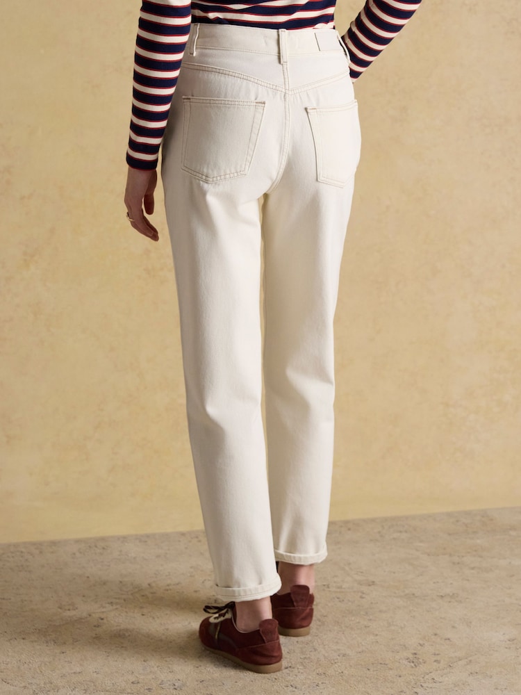 Joules Cream Relaxed Fit Jeans - Image 2 of 7