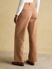 Joules Tan Brown High Rise Wide Leg Jeans - Image 2 of 7