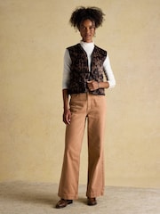 Joules Tan Brown High Rise Wide Leg Jeans - Image 3 of 7