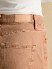 Joules Tan Brown High Rise Wide Leg Jeans - Image 5 of 7