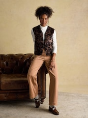 Joules Tan Brown High Rise Wide Leg Jeans - Image 6 of 7