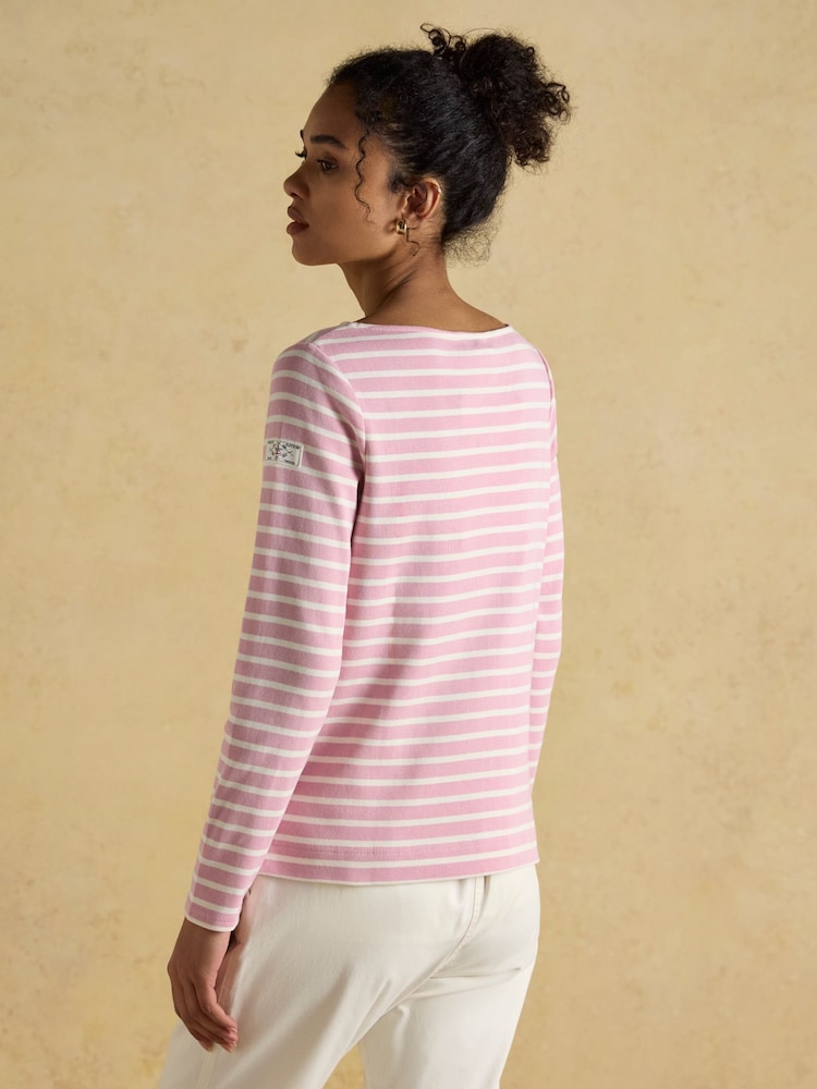 Joules Harbour Pink Boat Neck Breton Top - Image 2 of 7
