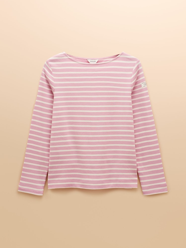 Joules Harbour Pink Boat Neck Breton Top - Image 7 of 7