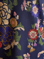 Joules Harbour Navy Bird Floral Boat Neck Printed Top - Image 6 of 8