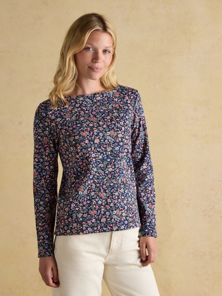 Joules Harbour Multi Boat Neck Printed Top - Image 1 of 7