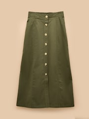 Joules Twyla Khaki Green Midi Chino Skirt - Image 9 of 9