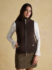 Joules Heritage Brown Fleece Gilet - Image 1 of 9