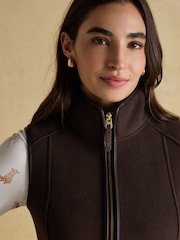 Joules Heritage Brown Fleece Gilet - Image 5 of 9