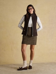 Joules Heritage Brown Fleece Gilet - Image 6 of 9