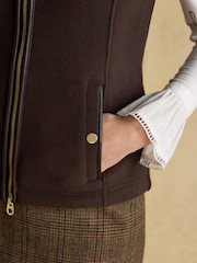 Joules Heritage Brown Fleece Gilet - Image 7 of 9