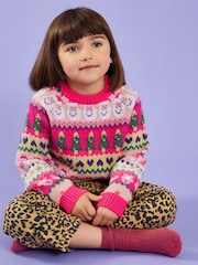 Girls Fair Isle Pattern Christmas Jumper - Image 1 of 4