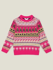 Girls Fair Isle Pattern Christmas Jumper - Image 2 of 4