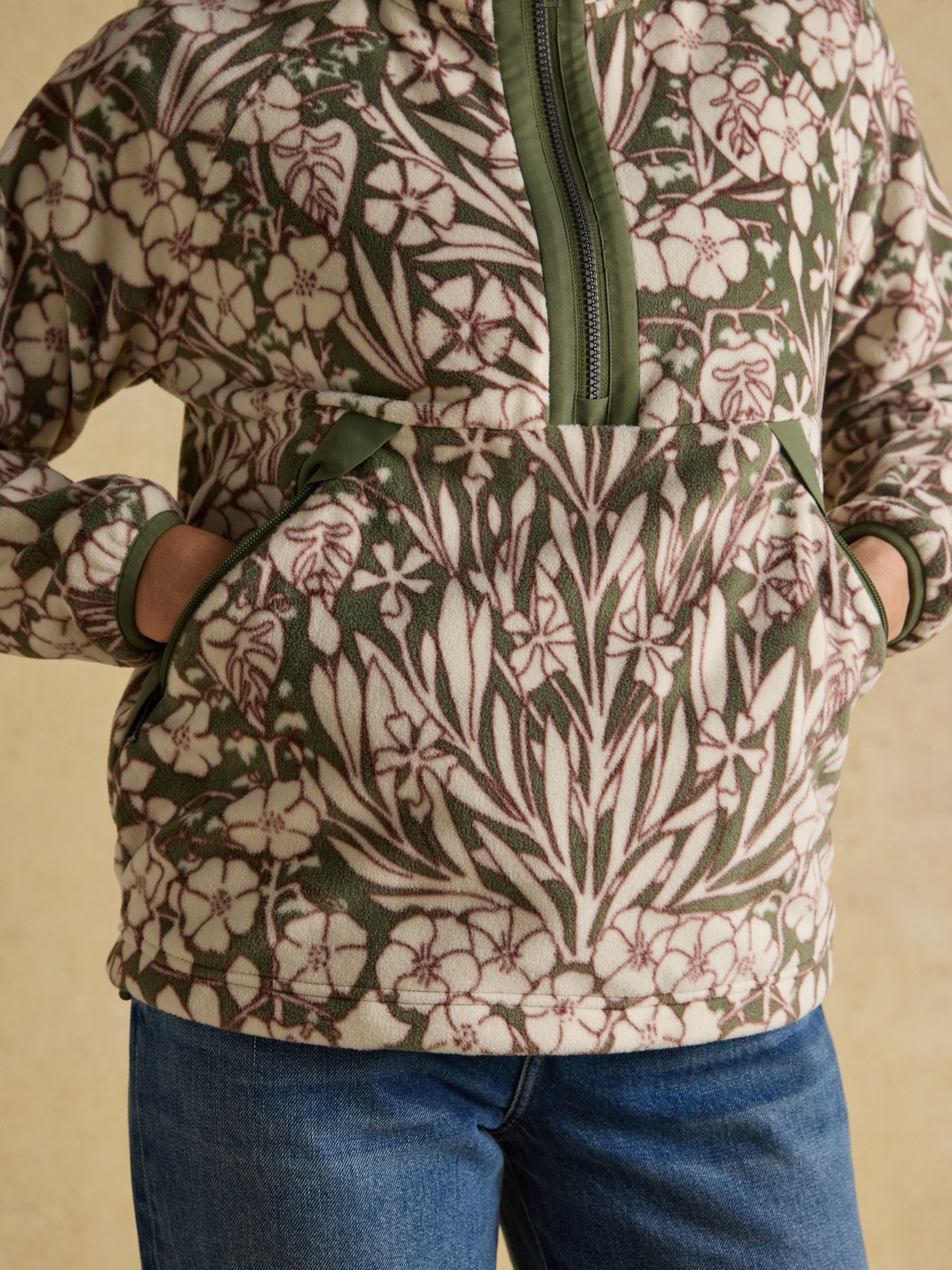 Buy Joules Olivia Green Floral Quarter Zip Fleece from Next USA