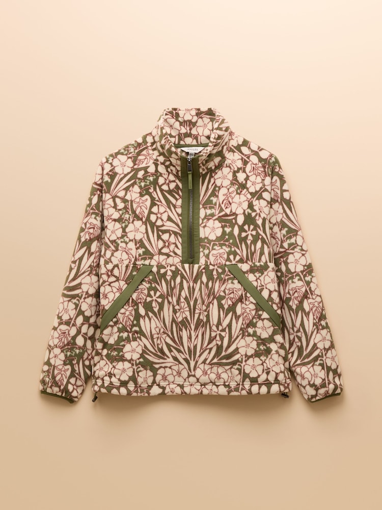 Joules Olivia Green Floral Quarter Zip Fleece - Image 8 of 8 Joules Olivia Green Floral Quarter Zip Fleece - Image 8 of 8