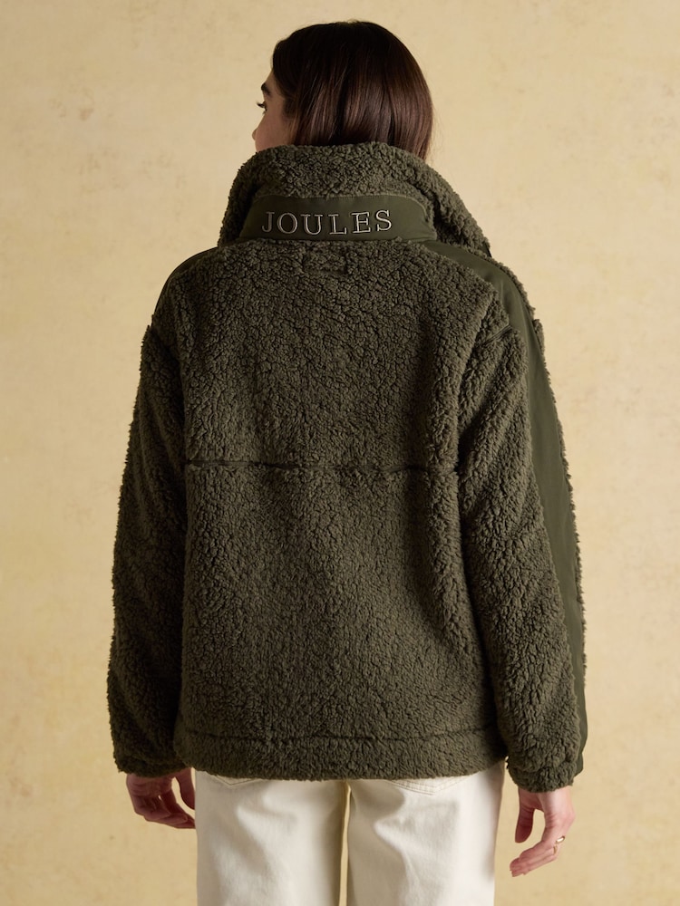 Tilly Khaki Green Quarter Zip Fleece - Image 2 of 8 Tilly Khaki Green Quarter Zip Fleece - Image 2 of 8