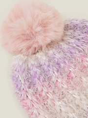 Angels By Accessorize dekleta Fluffy Pom prelivajoča se barva bleščice; z bleščicami čepica klobuki in kape; pokrivala - Slika 2 iz 3