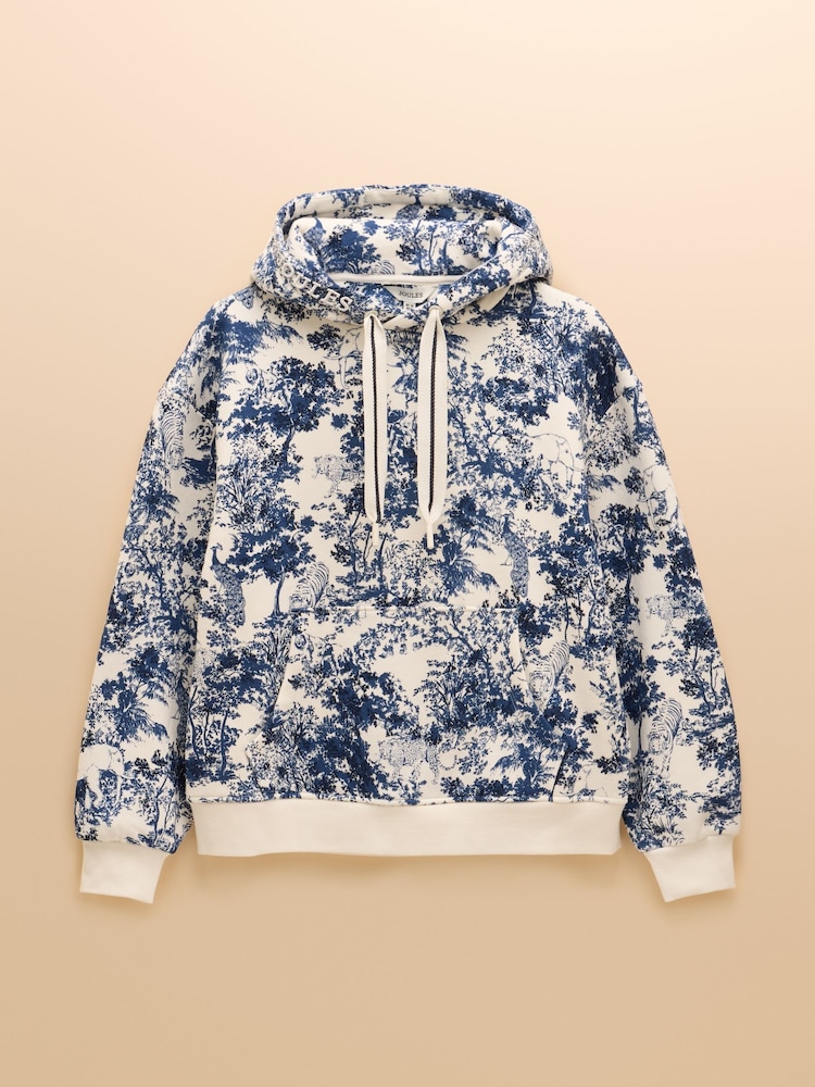 Joules Milbourne Blue & Cream Safari Hoodie - Image 9 of 9