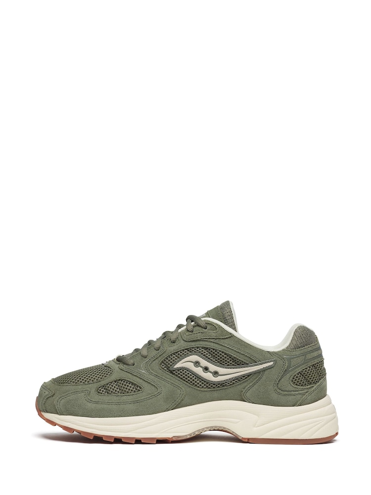 Saucony Khaki/Green Mens Grid Jazz 9 Trainers - Image 4 of 10