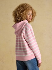 Joules Milbourne Pink & Cream Striped Hoodie - Image 2 of 9