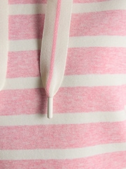 Joules Milbourne Pink & Cream Striped Hoodie - Image 8 of 9