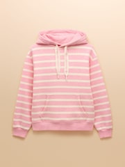 Joules Milbourne Pink & Cream Striped Hoodie - Image 9 of 9