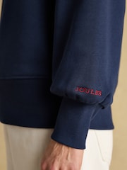 Joules Robyn Navy Festive Embroidered Cotton Rich Sweat - Image 6 of 8