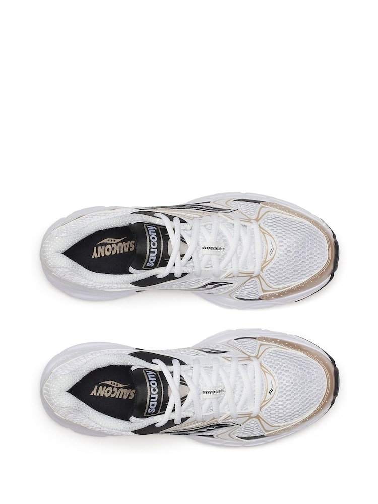Saucony Womens Ride Millennium White/Gold Trainers - Image 5 of 9