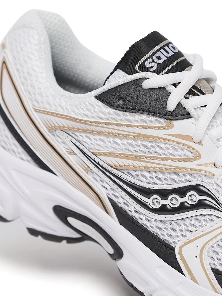 Saucony Womens Ride Millennium White/Gold Trainers - Image 8 of 9